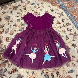 Mini Boden Purple Velvet & Tulle Ballerina Dress